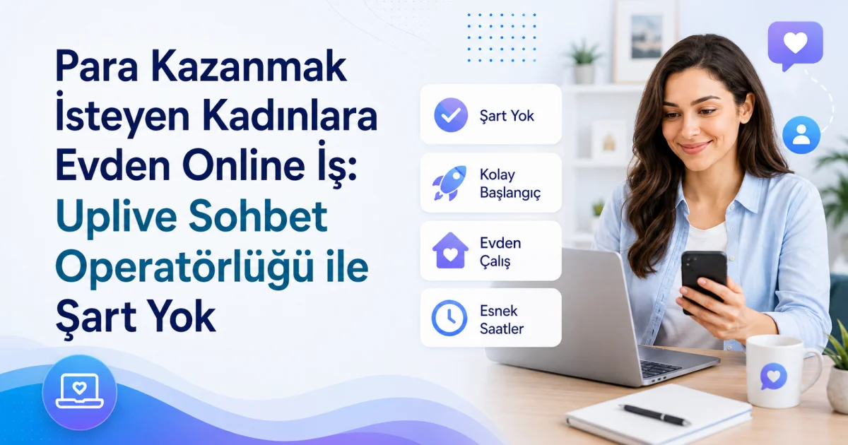 Para Kazanmak İsteyen Kadınlara Evden Online İş: Uplive Sohbet Operatörlüğü ile Şart Yok