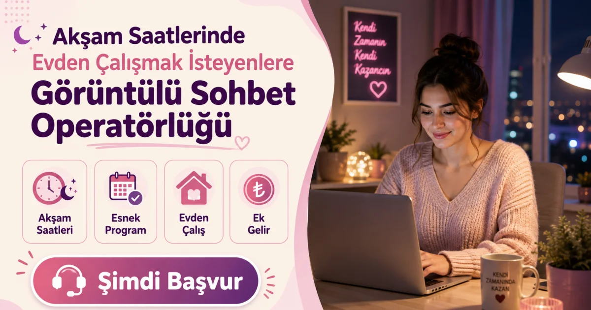 Akşam Saatlerinde Evden Çalışmak İsteyenlere Görüntülü Sohbet Operatörlüğü