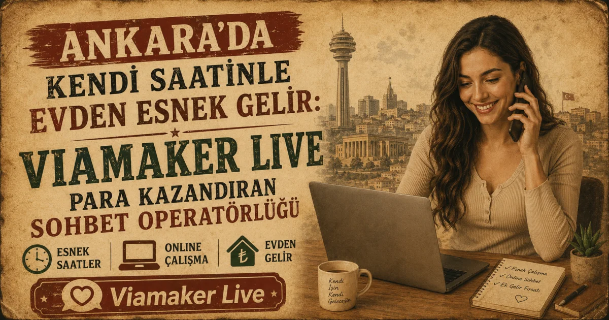 Ankara'da Kendi Saatinle Evden Esnek Gelir: Para Kazandıran Viamaker Live Sohbet Operatörlüğü