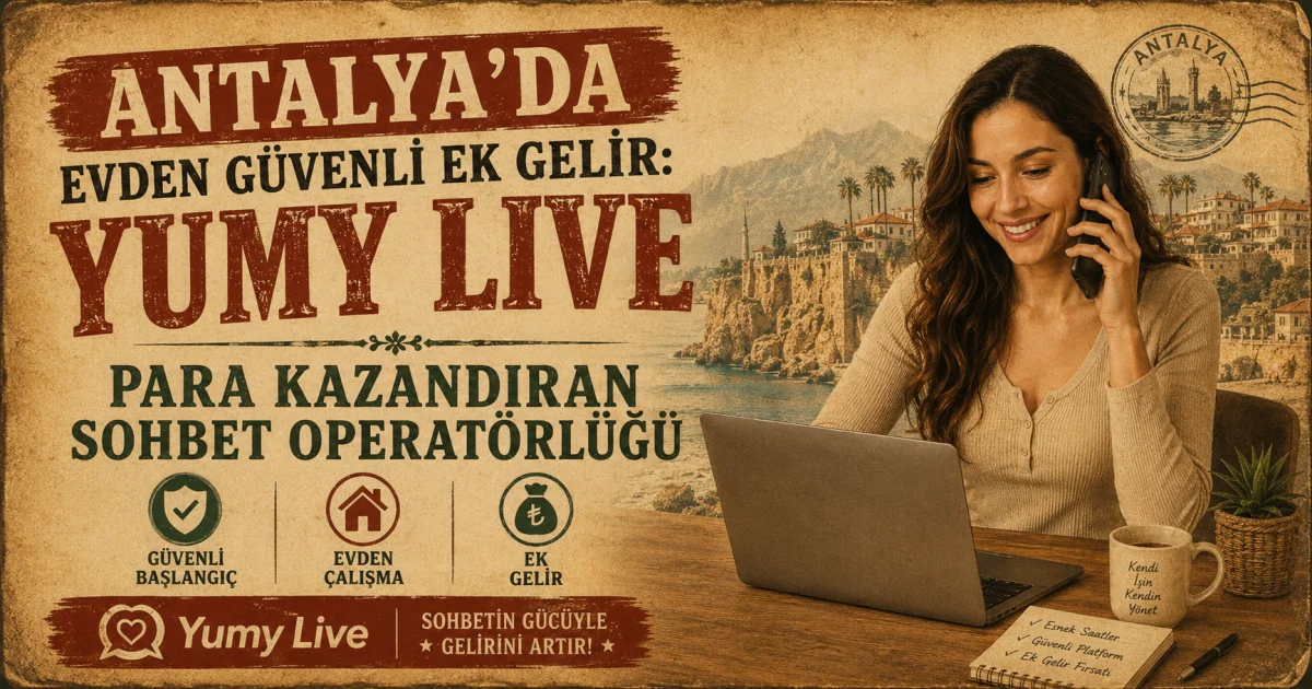 Antalya'da Evden Güvenli Ek Gelir: Para Kazandıran Yumy Live Sohbet Operatörlüğü