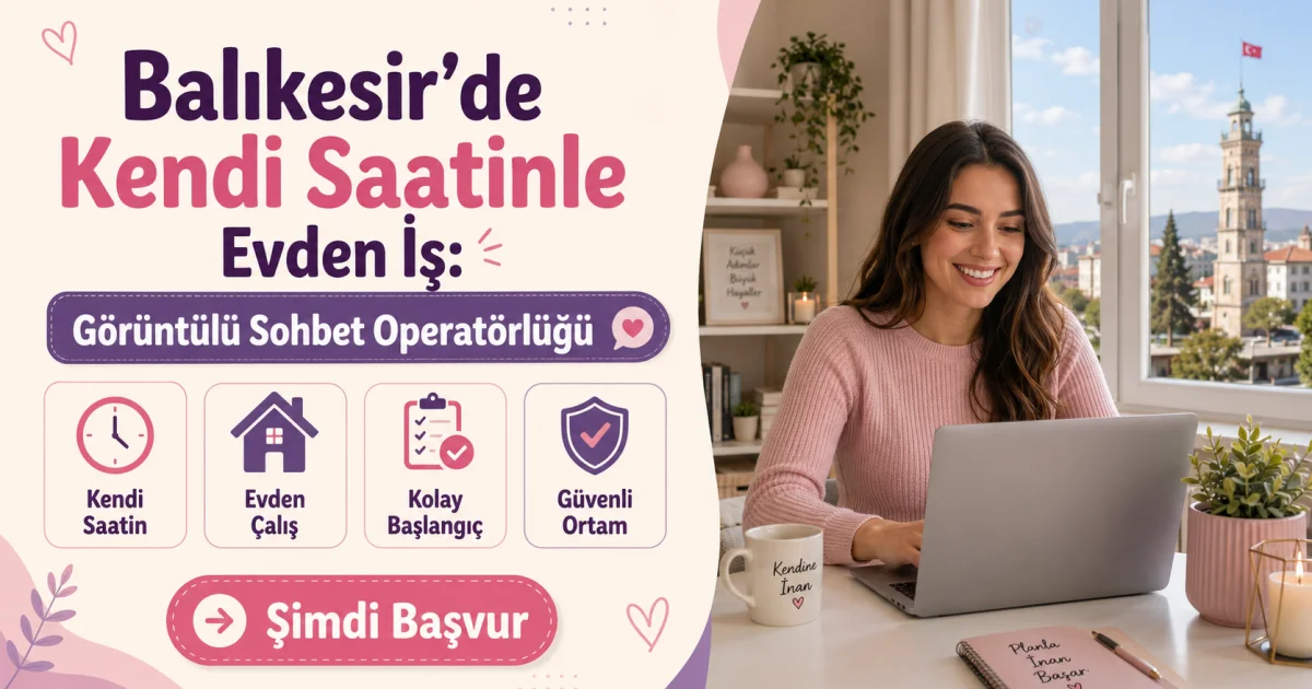 Balıkesir'de Kendi Saatinle Evden İş: Görüntülü Sohbet Operatörlüğü