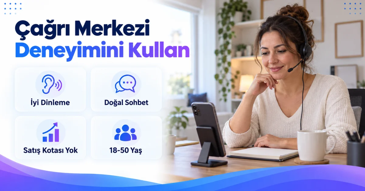 Çağrı Merkezi Deneyimi Olan Kadınlara Evden Sohbet Operatörlüğü