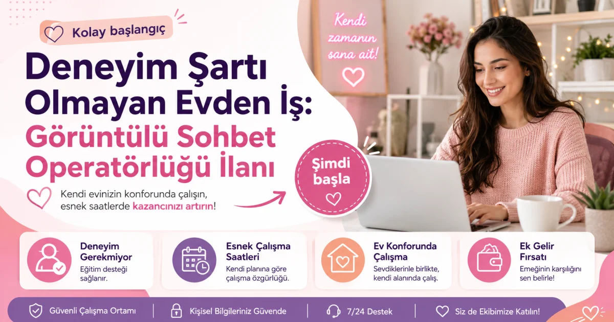 Deneyim Şartı Olmayan Evden İş: Görüntülü Sohbet Operatörlüğü İlanı