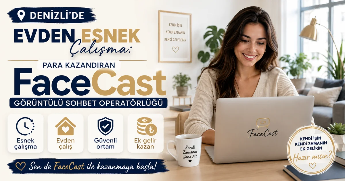 Denizli'de Evden Esnek Çalışma: Para Kazandıran FaceCast Görüntülü Sohbet Operatörlüğü