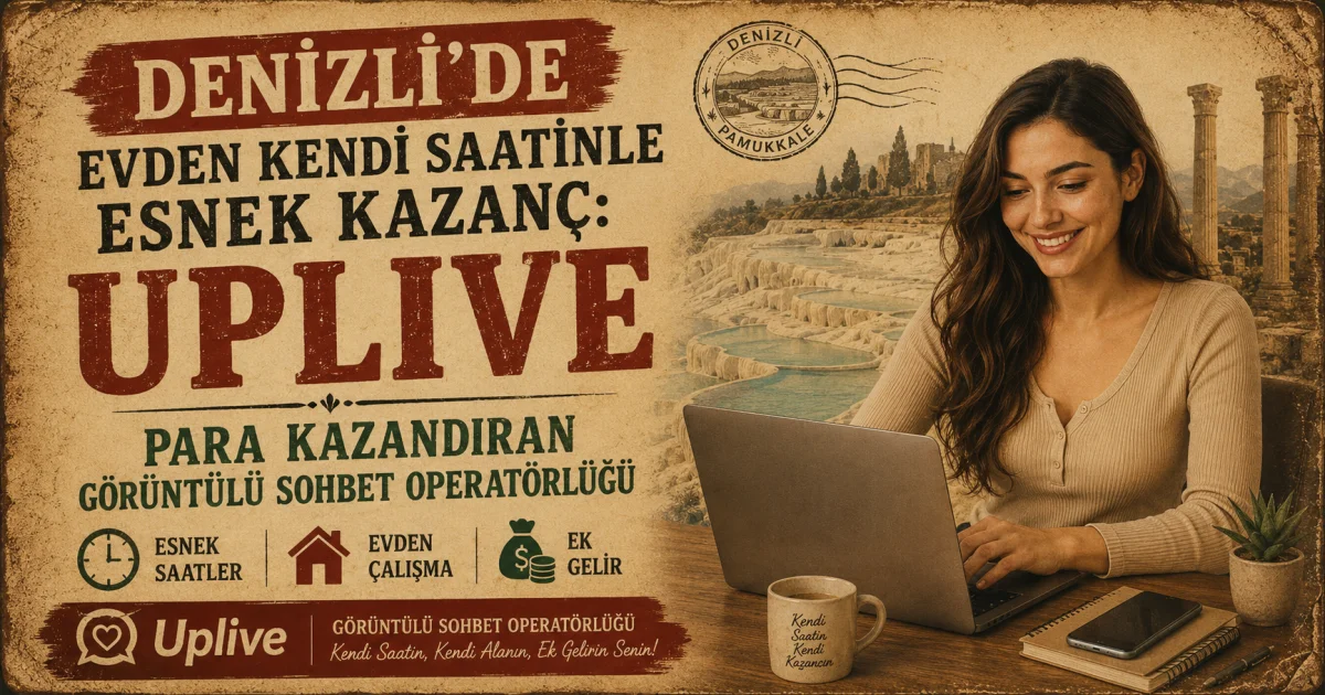 Denizli'de Evden Kendi Saatinle Esnek Kazanç: Para Kazandıran Uplive Görüntülü Sohbet Operatörlüğü