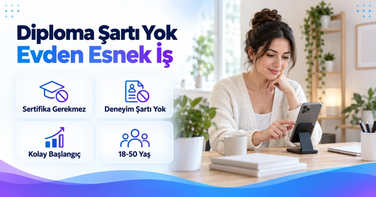 Diploma ve Sertifika Şartı Olmadan Evden Çalışma İlanı