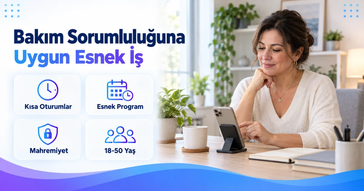 Evde Bakım Sorumluluğu Olan Kadınlara Esnek Çalışma İlanı
