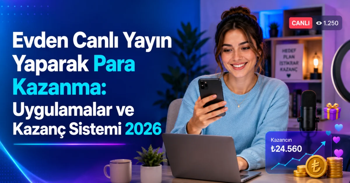 Evden Canlı Yayın Yaparak Para Kazanma: Uygulamalar ve Kazanç Sistemi 2026