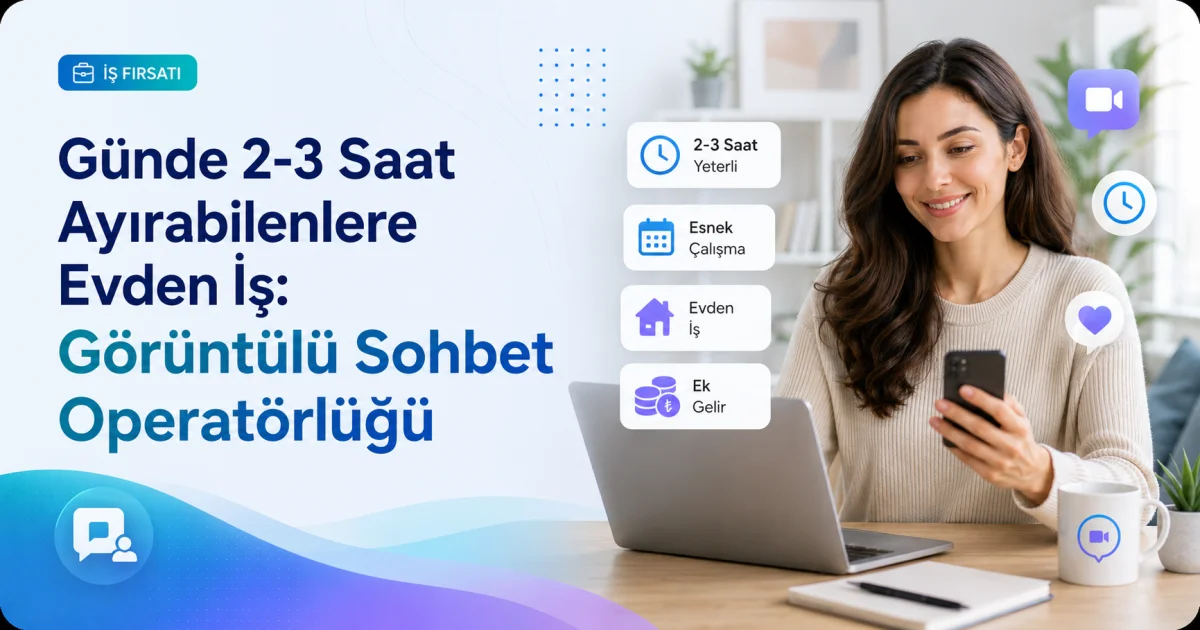 Günde 2-3 Saat Ayırabilenlere Evden İş: Görüntülü Sohbet Operatörlüğü