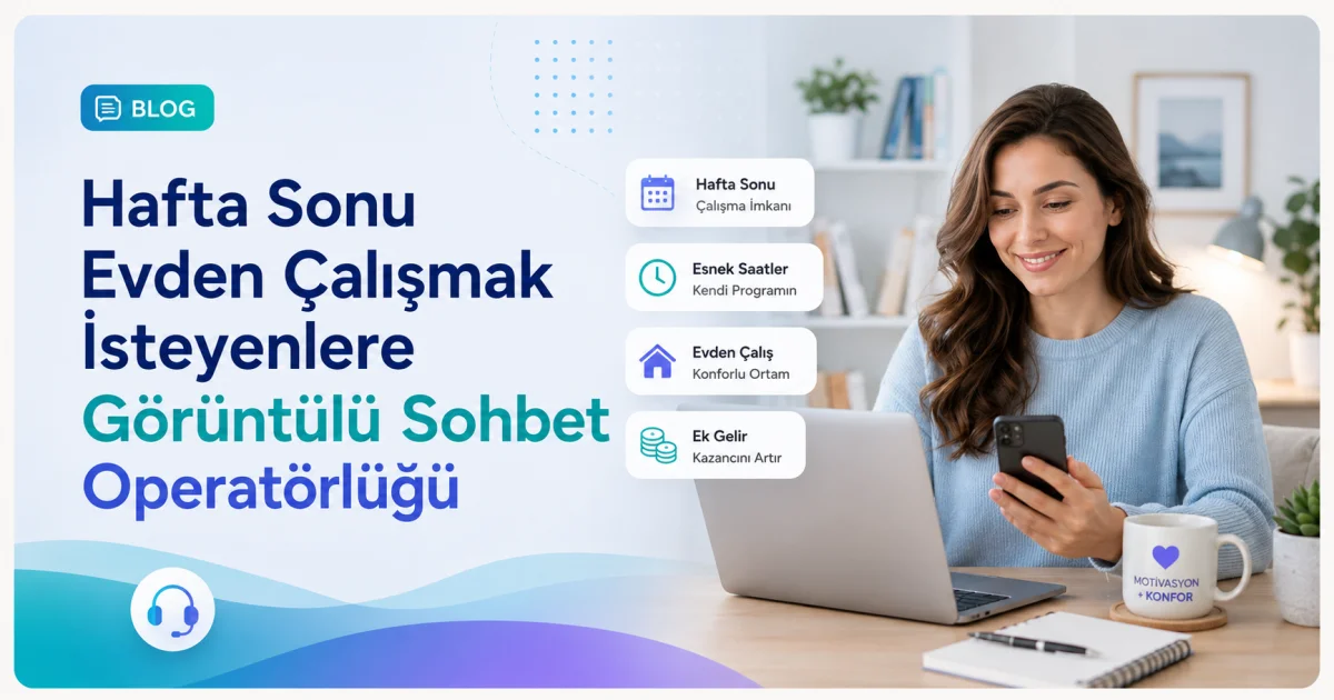Hafta Sonu Evden Çalışmak İsteyenlere Görüntülü Sohbet Operatörlüğü
