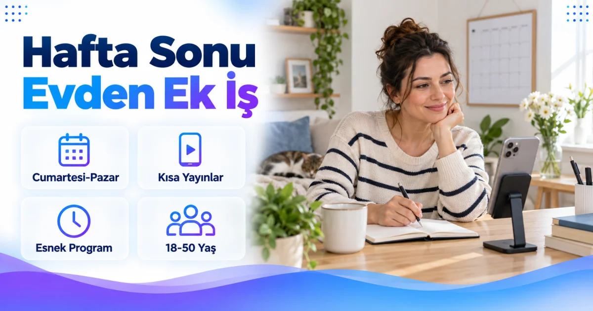 Hafta Sonu Evden Ek İş Arayan 18-50 Yaş Kadınlara İlan