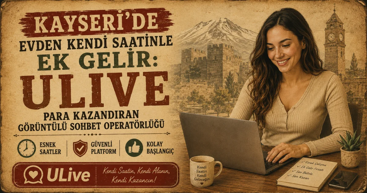 Kayseri'de Evden Kendi Saatinle Ek Gelir: Para Kazandıran ULive Görüntülü Sohbet Operatörlüğü