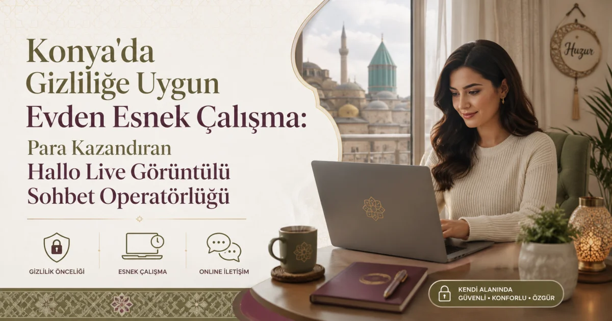 Konya'da Gizliliğe Uygun Evden Esnek Çalışma: Para Kazandıran Hallo Live Görüntülü Sohbet Operatörlüğü