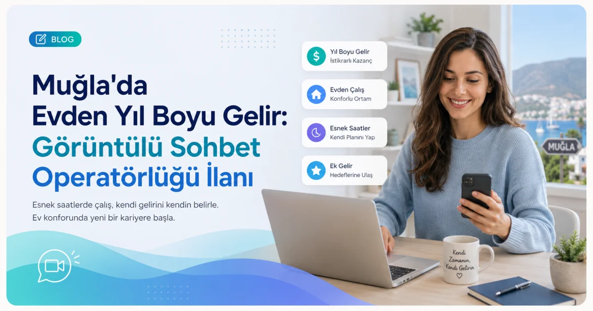 Muğla'da Evden Yıl Boyu Gelir: Görüntülü Sohbet Operatörlüğü İlanı