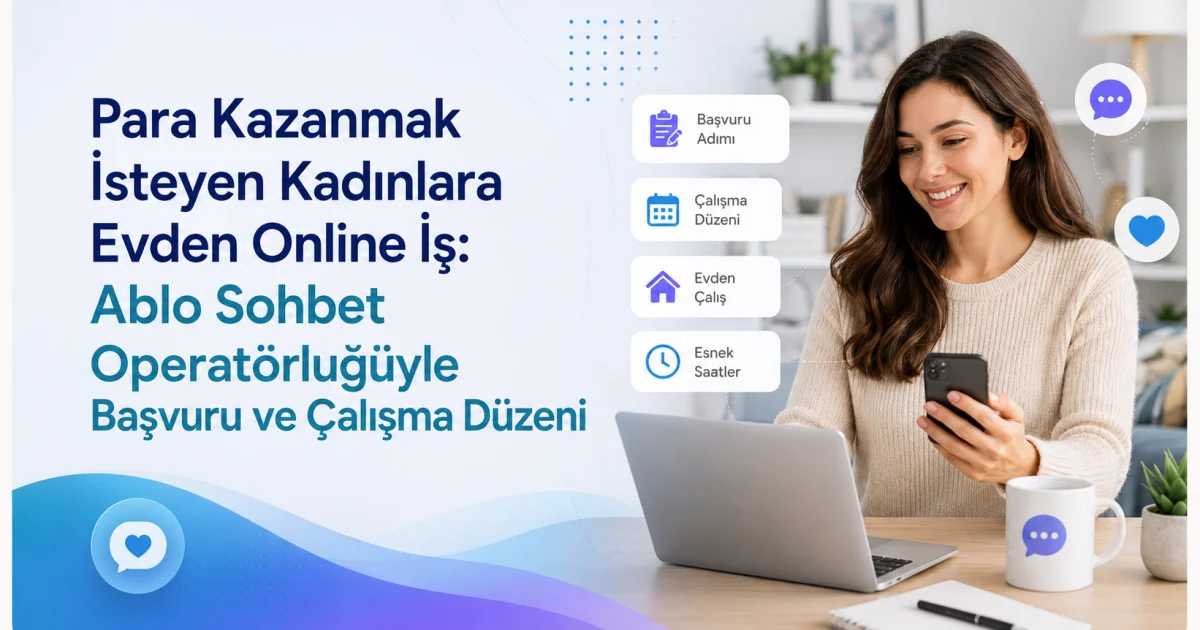 Para Kazanmak İsteyen Kadınlara Evden Online İş: Ablo Sohbet Operatörlüğüyle Başvuru ve Çalışma Düzeni