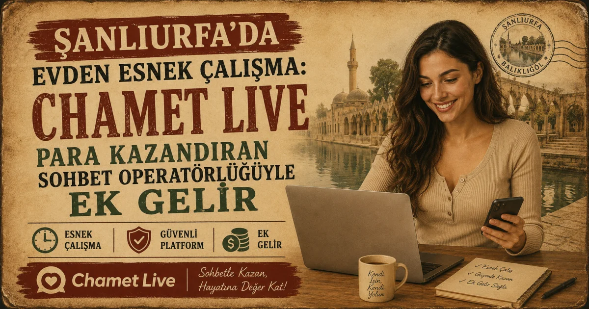 Şanlıurfa'da Evden Esnek Çalışma: Para Kazandıran Chamet Live Sohbet Operatörlüğüyle Ek Gelir