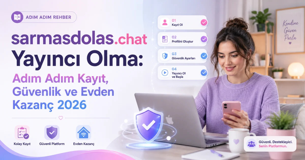 sarmasdolas.chat Yayıncı Olma: Adım Adım Kayıt, Güvenlik ve Evden Kazanç 2026