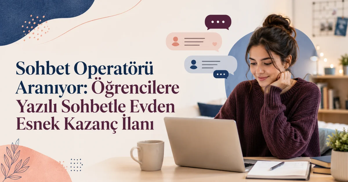 Sohbet Operatörü Aranıyor: Öğrencilere Yazılı Sohbetle Evden Esnek Kazanç İlanı