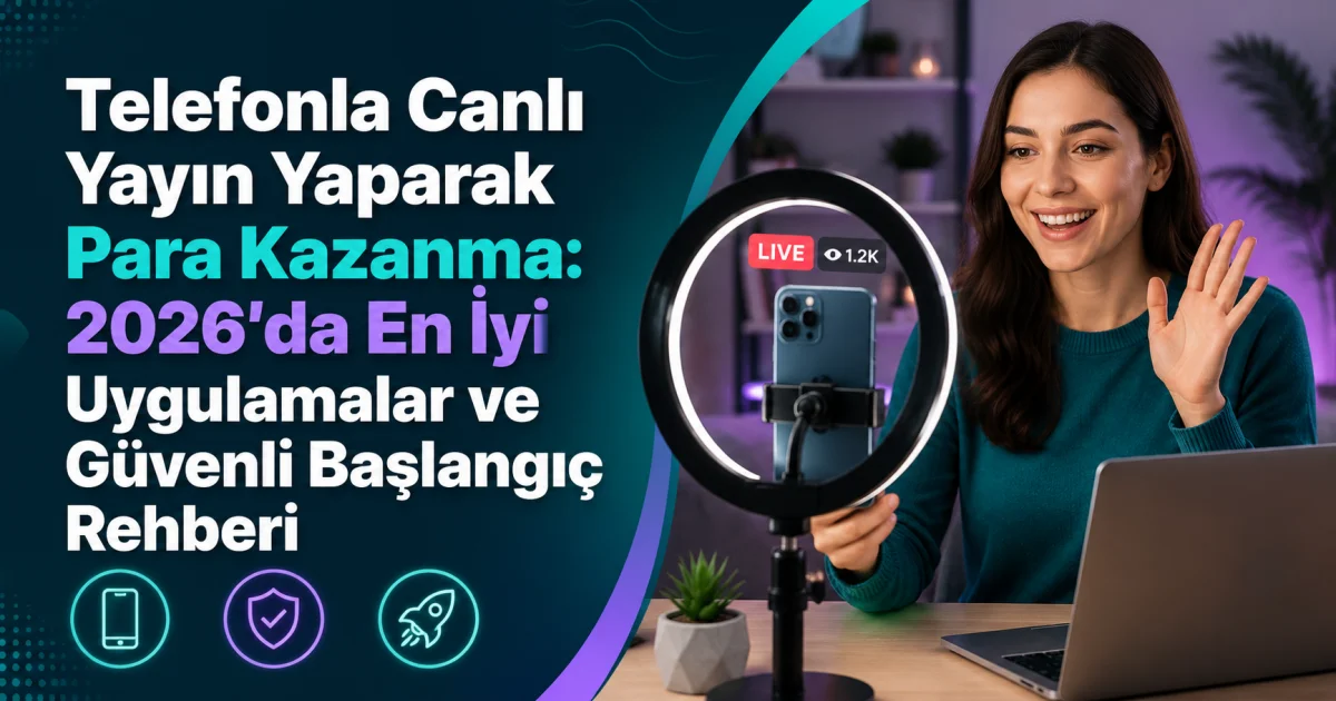 Telefonla Canlı Yayın Yaparak Para Kazanma: 2026'da En İyi Uygulamalar ve Güvenli Başlangıç Rehberi