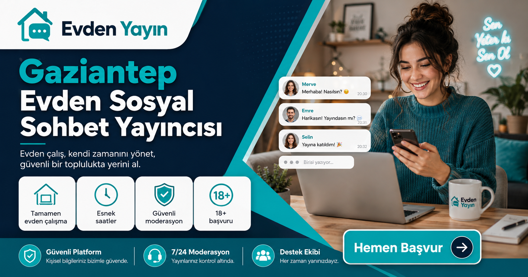 Gaziantep Evdən Sosial Söhbət Yayımçısı